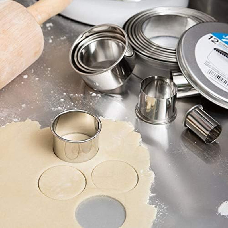 Aluminum round 12 Pc Plain round Cutter Set Professional Bakeware (6)