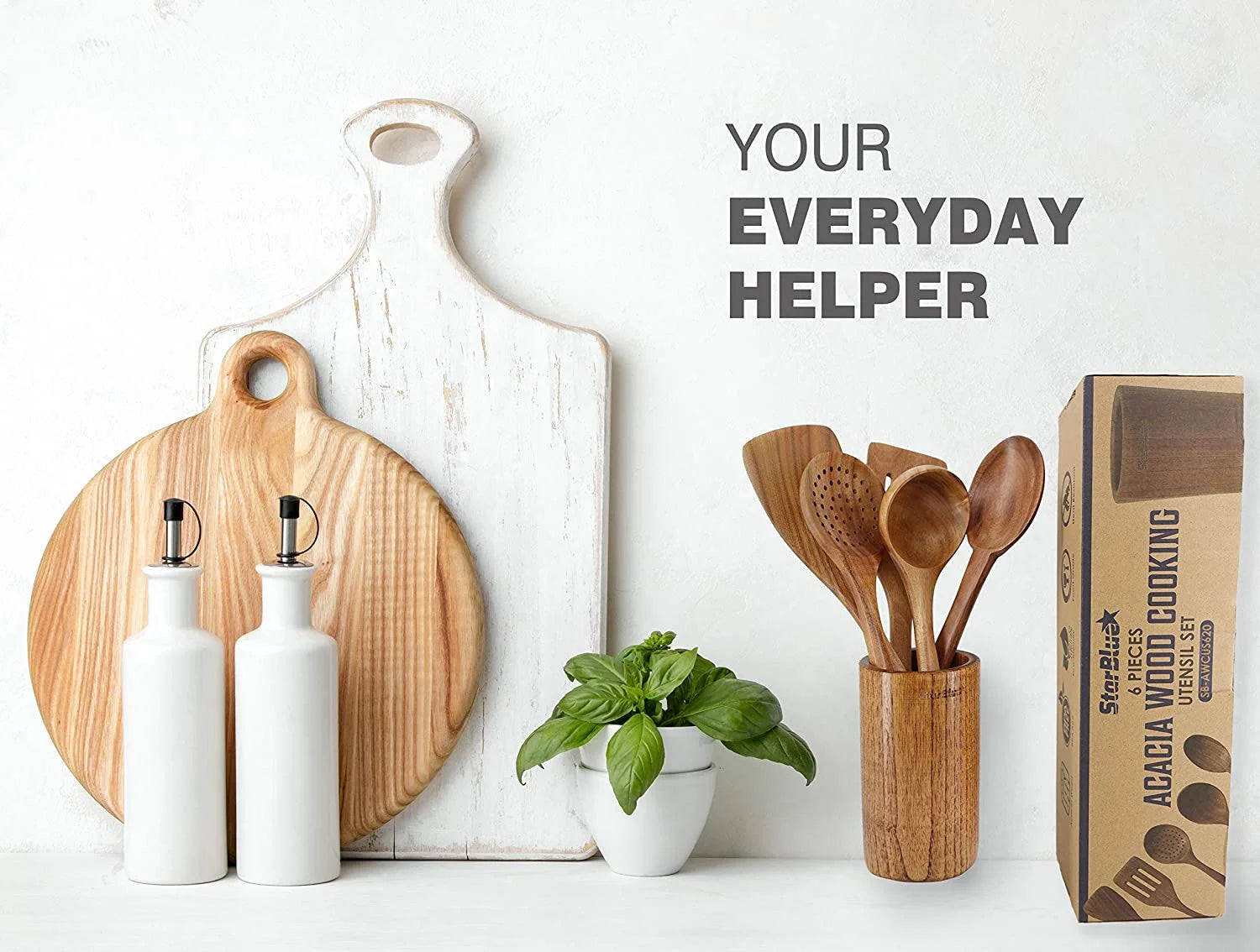 Wooden Utensils Set 6 Pcs by Starblue Made by Acacia Wood