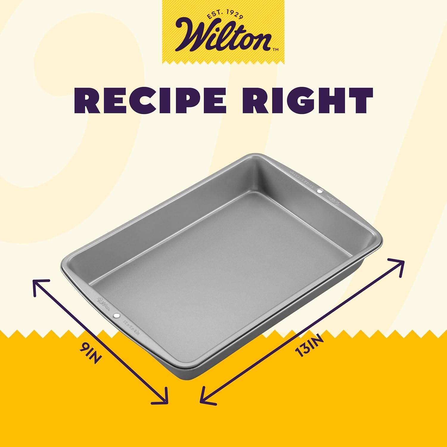 Wilton Recipe Right Non-Stick 9 X 13-Inch Oblong Cake Pans, Set of 2 Cake Pans, Steel