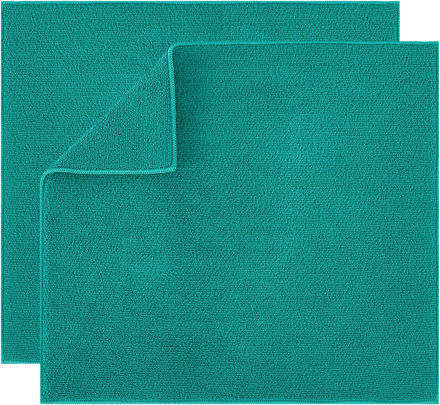 LUCKISS Microfiber Dish Drying Mat Reversible - 2 Pack Super Absorbent Drying Pad, Dish Drainer Mat for Kitchen Counter, 16 X 18 Inch