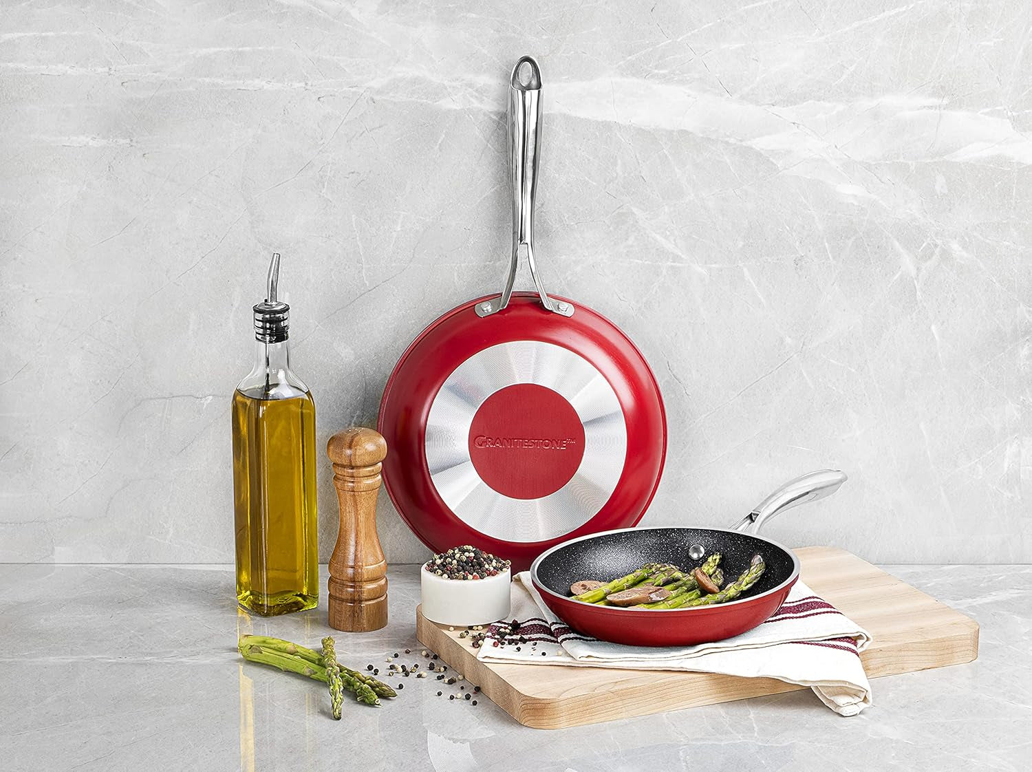 Granitestone Cookware Set, Large, Red