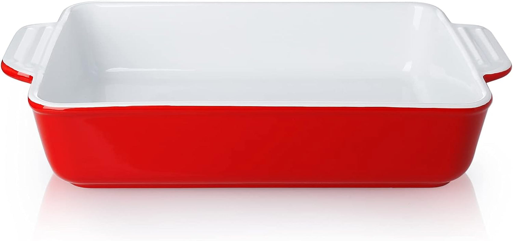Ceramic Baking Dish, Large Rectangular Ceramic Baking Pan with Double Handles, Nonstick Casserole Dish for Cooking, Cake, Dinner and Banquet, 13''×7.9''×2.8''