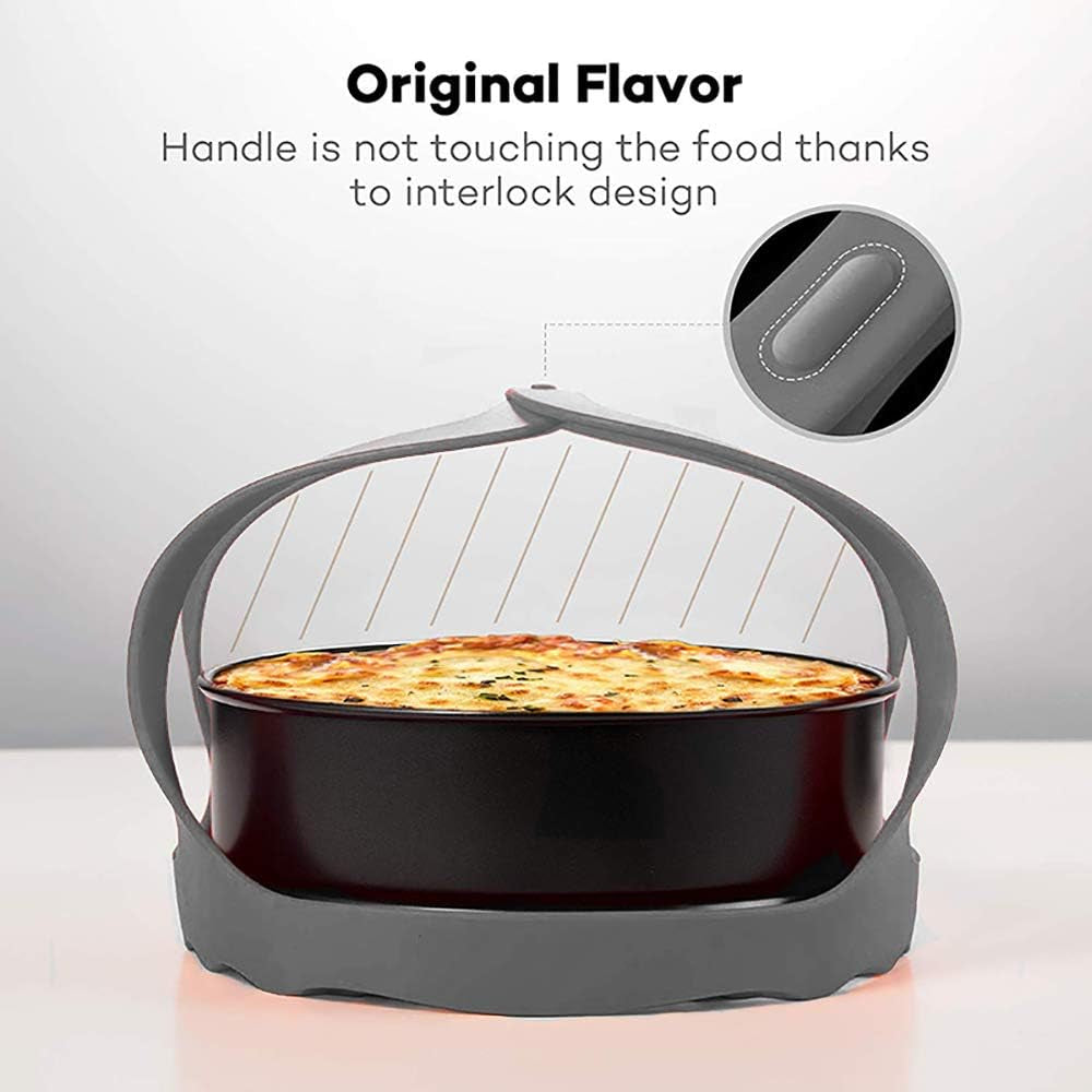 Pressure Cooker Sling, Silicone Bakeware Sling for 6 Qt/8 Qt Instant Pot, Ninja Foodi and Multi-Function Cooker Anti-Scalding Bakeware Lifter Steamer Rack, Bpa-Free Silicone Egg Steamer Rack (Gray)