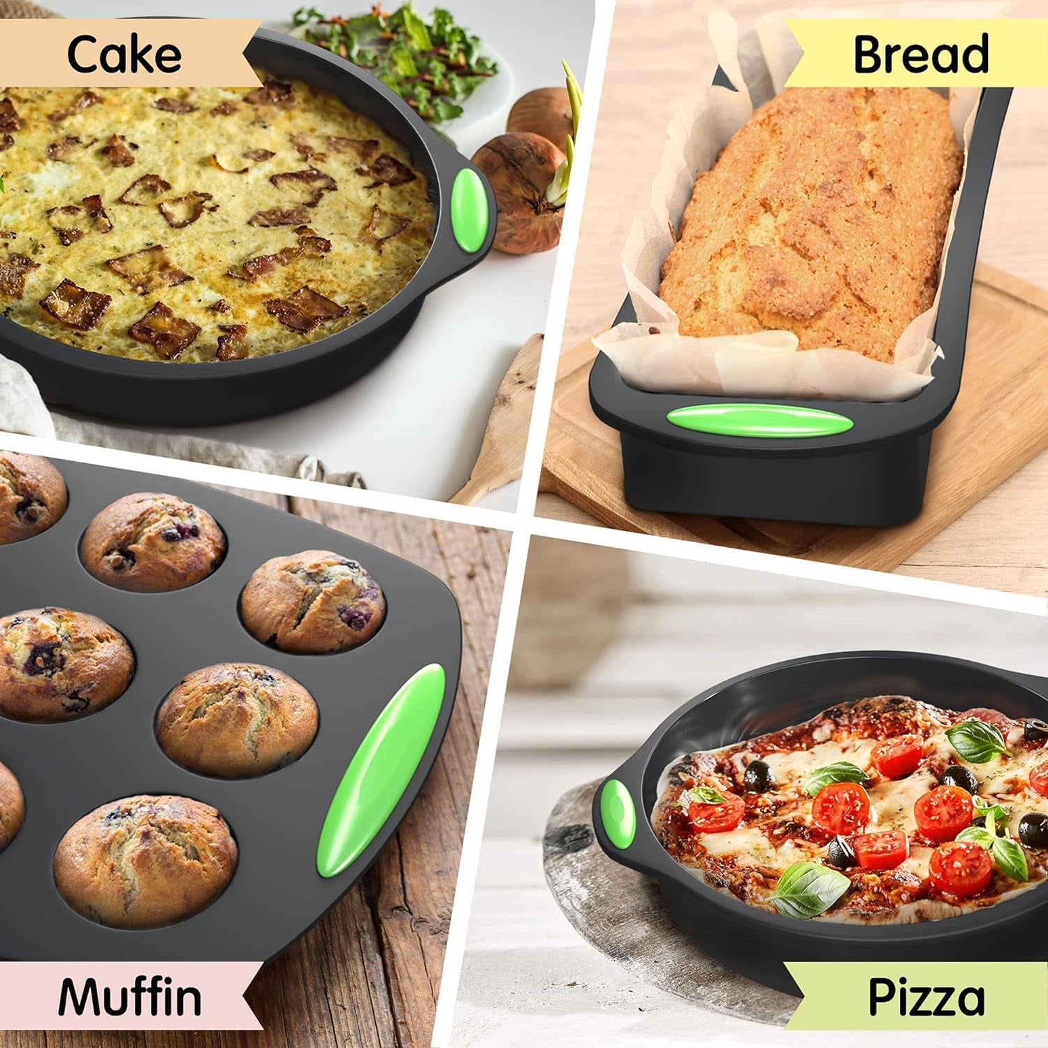 Silicone Bakeware Set Cooking Cake Pans Pizza Mold Nonstick Baking Cake Pans Set