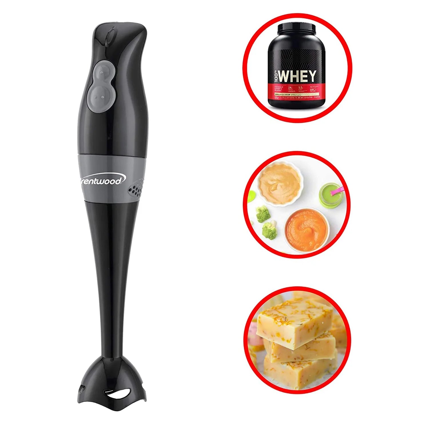 Brentwood Appliances 2-Speed 200W Hand Blender, Black HB-32BK