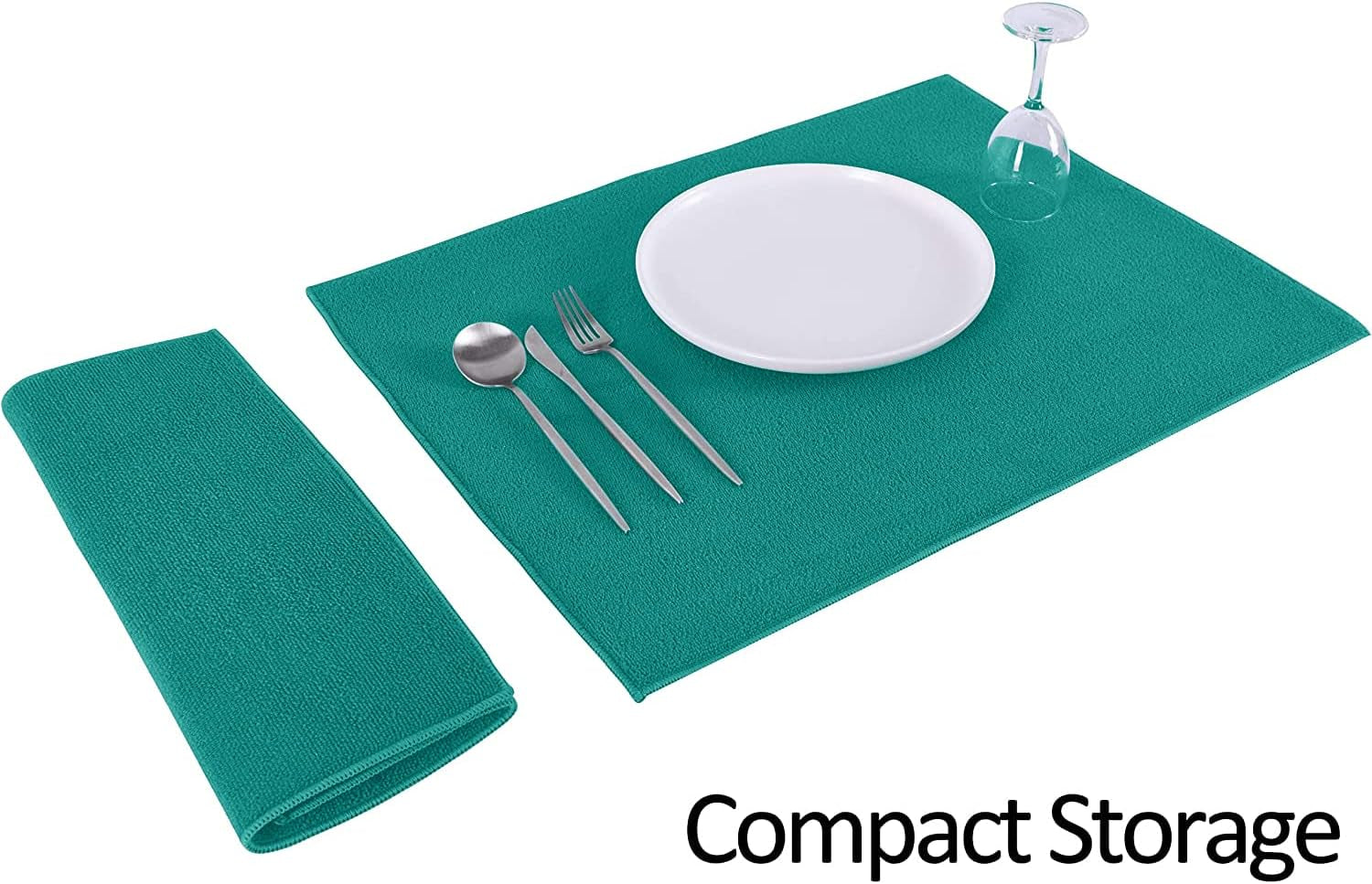 LUCKISS Microfiber Dish Drying Mat Reversible - 2 Pack Super Absorbent Drying Pad, Dish Drainer Mat for Kitchen Counter, 16 X 18 Inch