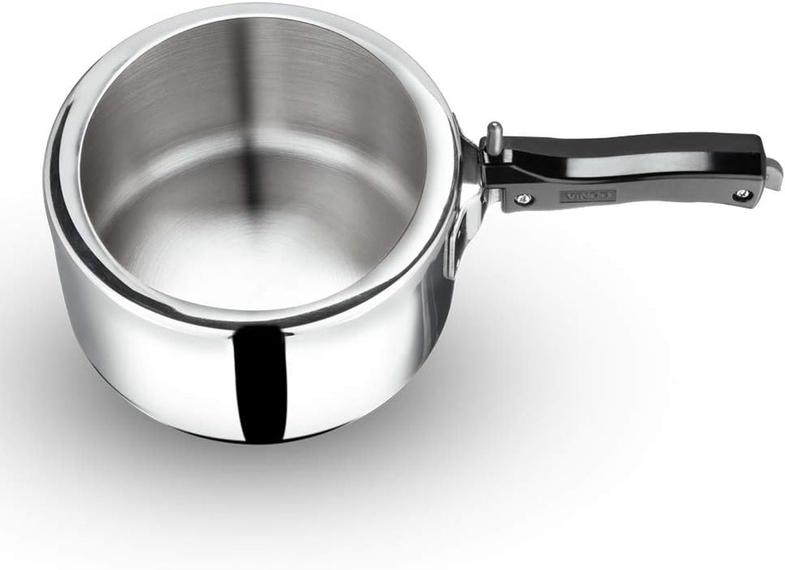 Vinod Pressure Cooker Stainless Steel – Inner Lid - 3 Liter – Sandwich Bottom – Indian Pressure Cooker – Induction Friendly Cooker – Best Used for Indian Cooking, Soups, and Rice Recipes, Quinoa