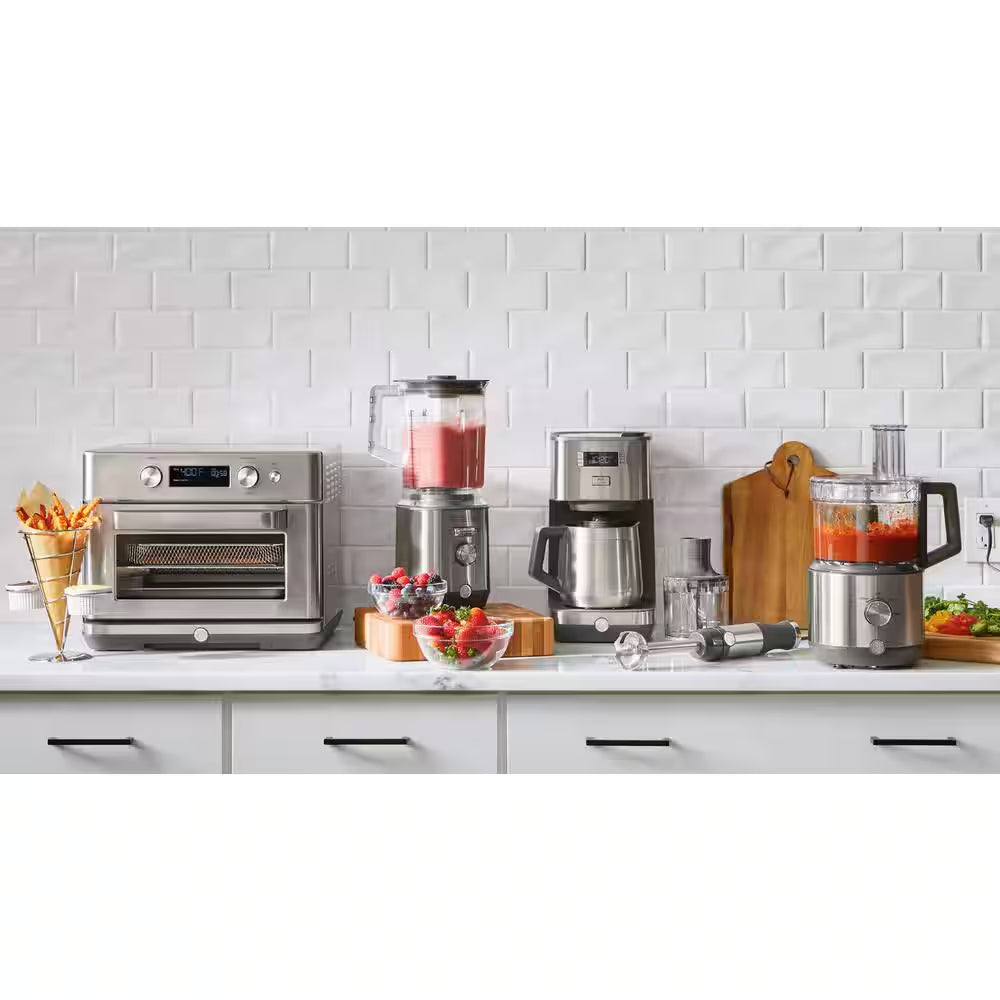 2-Speed Stainless Steel Immersion Hand Blender with Whisk, Blending, and Chopping Jar Attachments