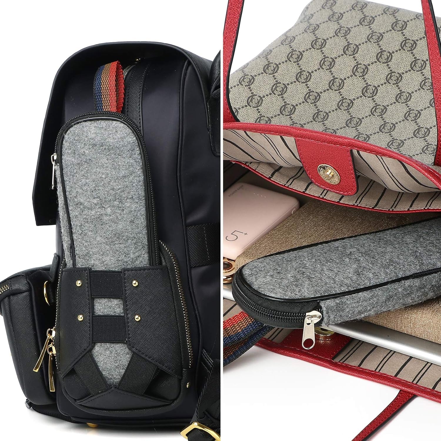 ZEF Flatware Set Stainless Steel, Travel Camping Cutlery Set, Portable Utensil Travel Silverware Dinnerware Set with a Waterproof Case （8Pcs） (Rainbow)