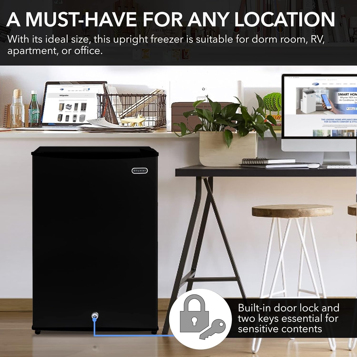 Whynter CUF-301BK 3 Cu. Ft Energy Star Upright Freezer with Lock – Black