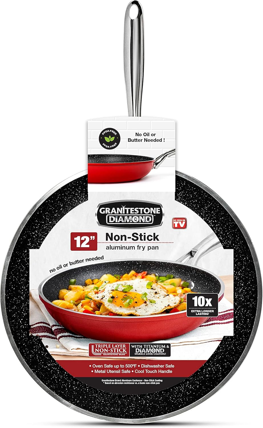 Granitestone Cookware Set, Large, Red