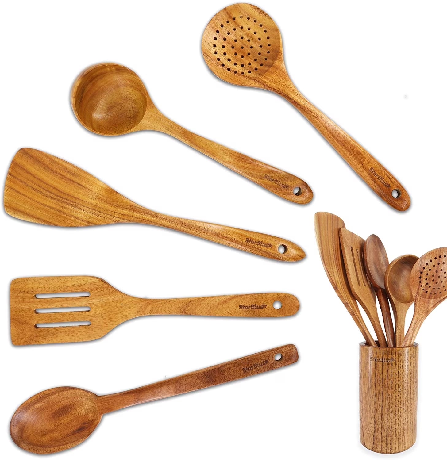Wooden Utensils Set 6 Pcs by Starblue Made by Acacia Wood