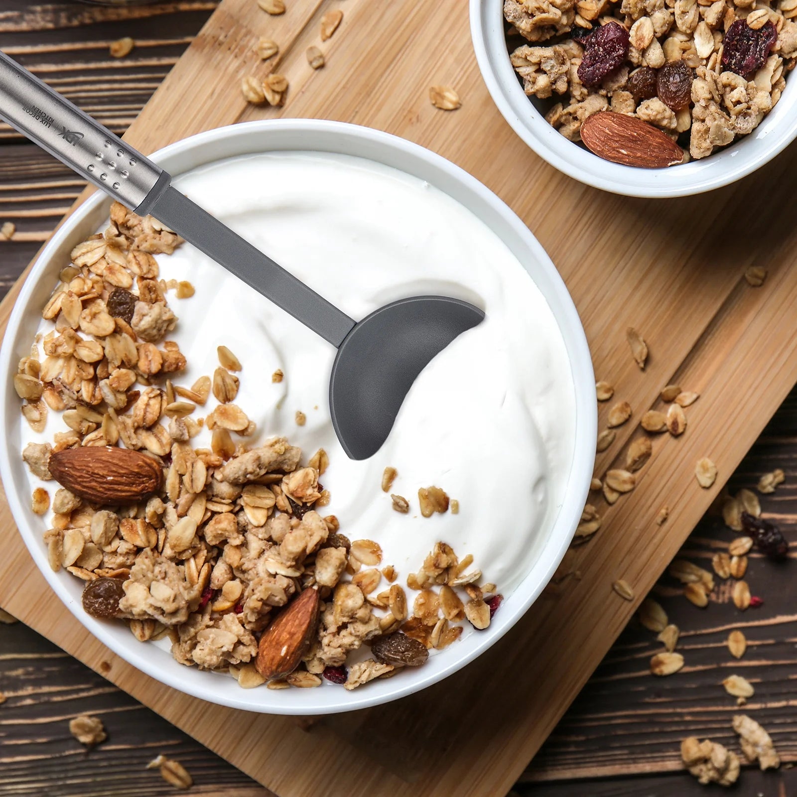 Lux Decor Collection 23 Pieces Cooking Utensils Set, Kitchen Utensils Sets of Nylon and Stainless Steel Utensils Set Pack of 1, Gray Utensils Set