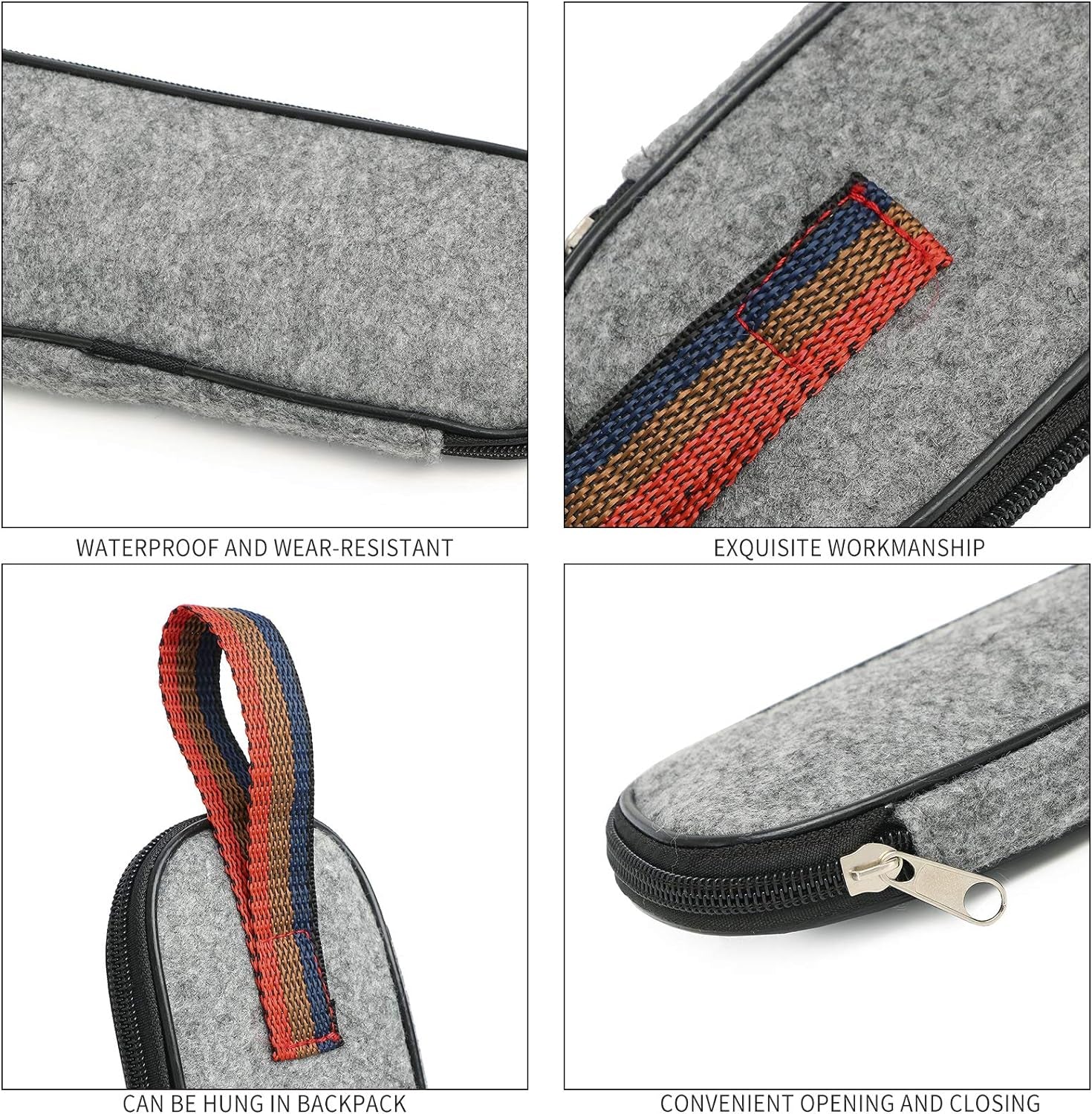 ZEF Flatware Set Stainless Steel, Travel Camping Cutlery Set, Portable Utensil Travel Silverware Dinnerware Set with a Waterproof Case （8Pcs） (Rainbow)