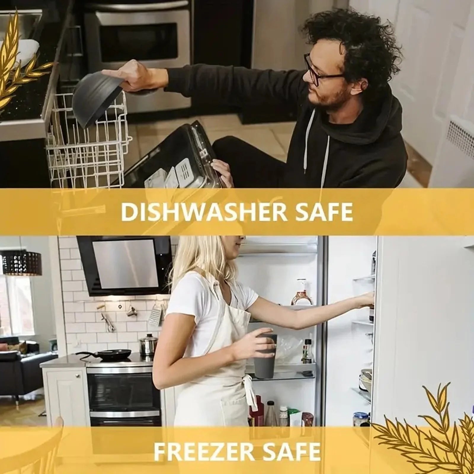 WNEXOPE 16-Piece Plastic Tableware Set - Durable, Stylish, and Easy to Clean for Everyday Use - White, Black, Gray