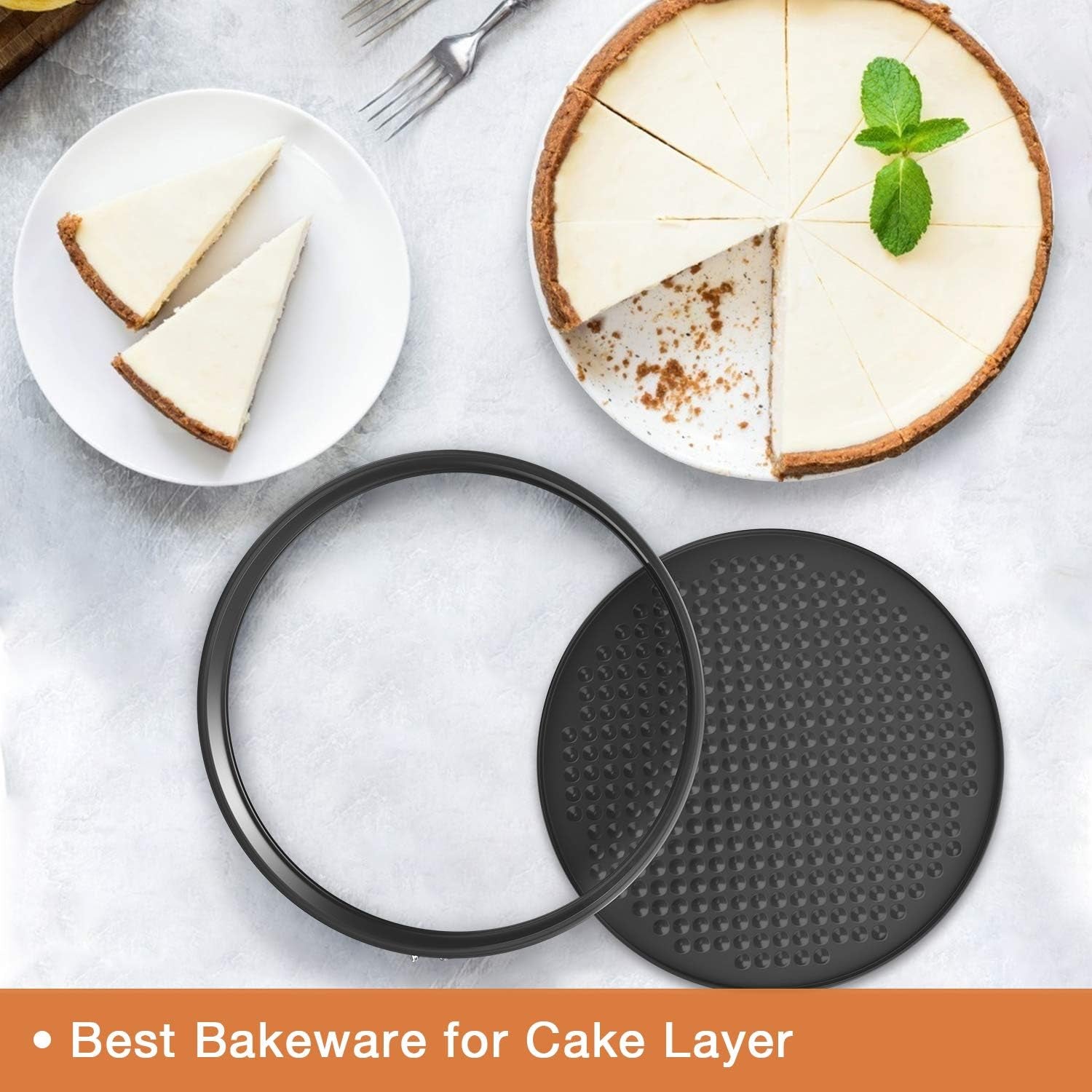 GEEKHOM Springform Pan with Removable Bottom, Nonstick & Leakproof Cheesecake Pan for Pie, Cake Molds for Baking Pizzas, Includes 50 PCS Paper Liners (7 Inch)