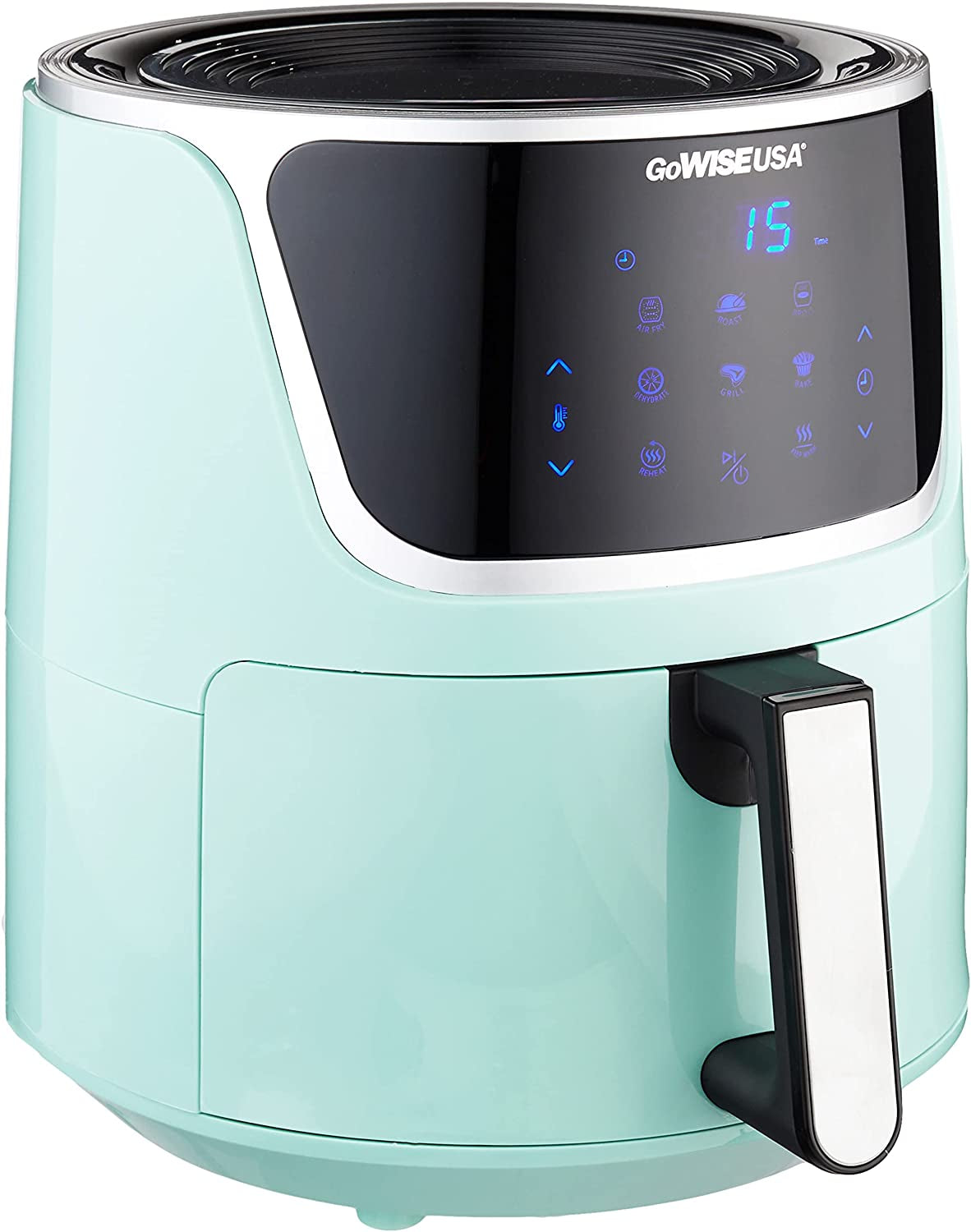 Gowise USA GW22957 7-Quart Electric Air Fryer with Dehydrator & 3 Stackable Racks, Digital Touchscreen with 8 Functions + Recipes, 7.0-Qt, Red/Silver