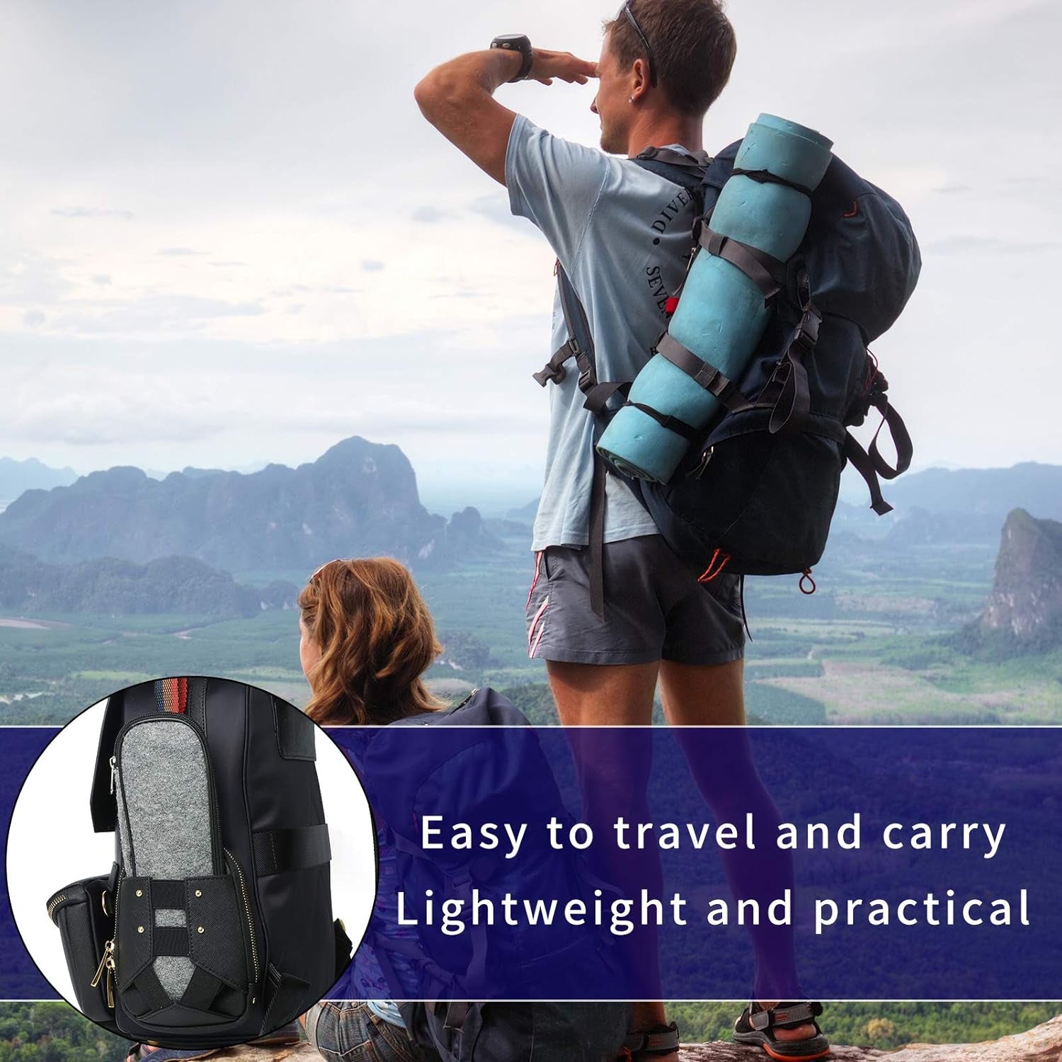 ZEF Flatware Set Stainless Steel, Travel Camping Cutlery Set, Portable Utensil Travel Silverware Dinnerware Set with a Waterproof Case （8Pcs） (Rainbow)