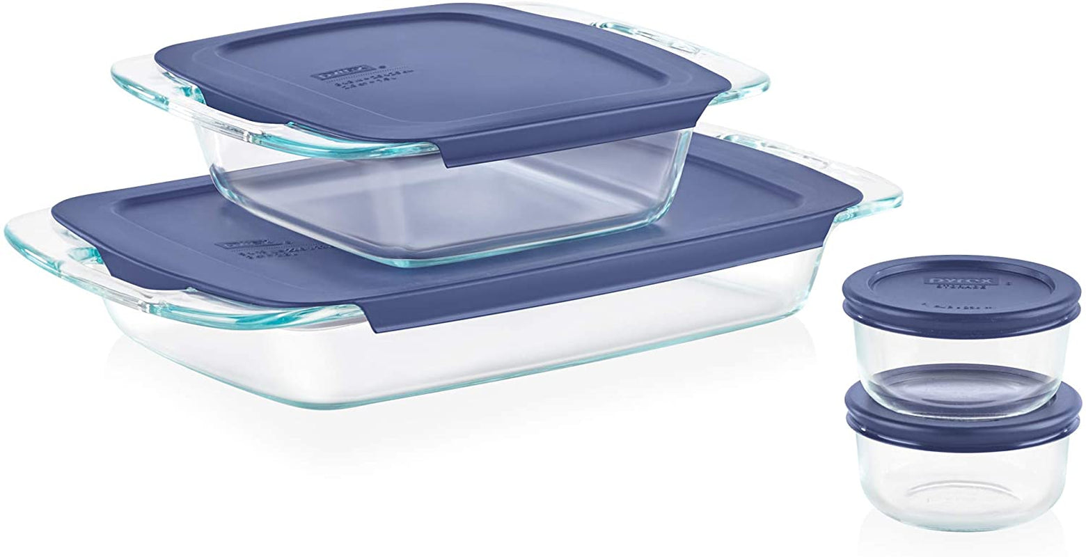 Pyrex Easy Grab 8-Piece Glass Bakeware and Food Storage Set
