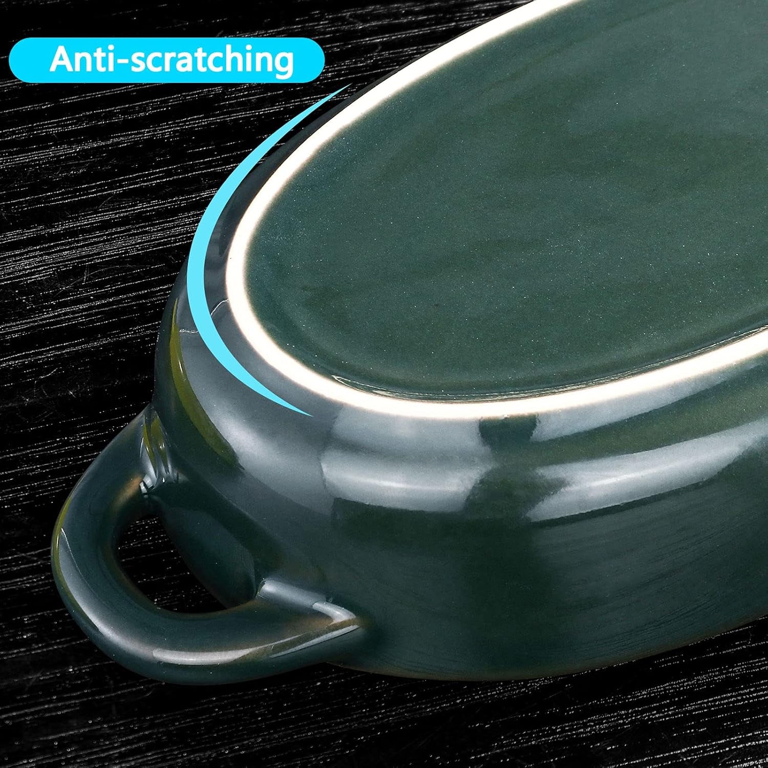 Artena 18Oz Solid Baking Dishes for Oven Set of 4, Artichoke Oval Casserole Baking Dish Set, Ultra-Fine Ceramic Bakeware, Small Lasagna Pan,Au Gratin Pans,Serving Dishes in 7.65X4.85X1.75 Inch