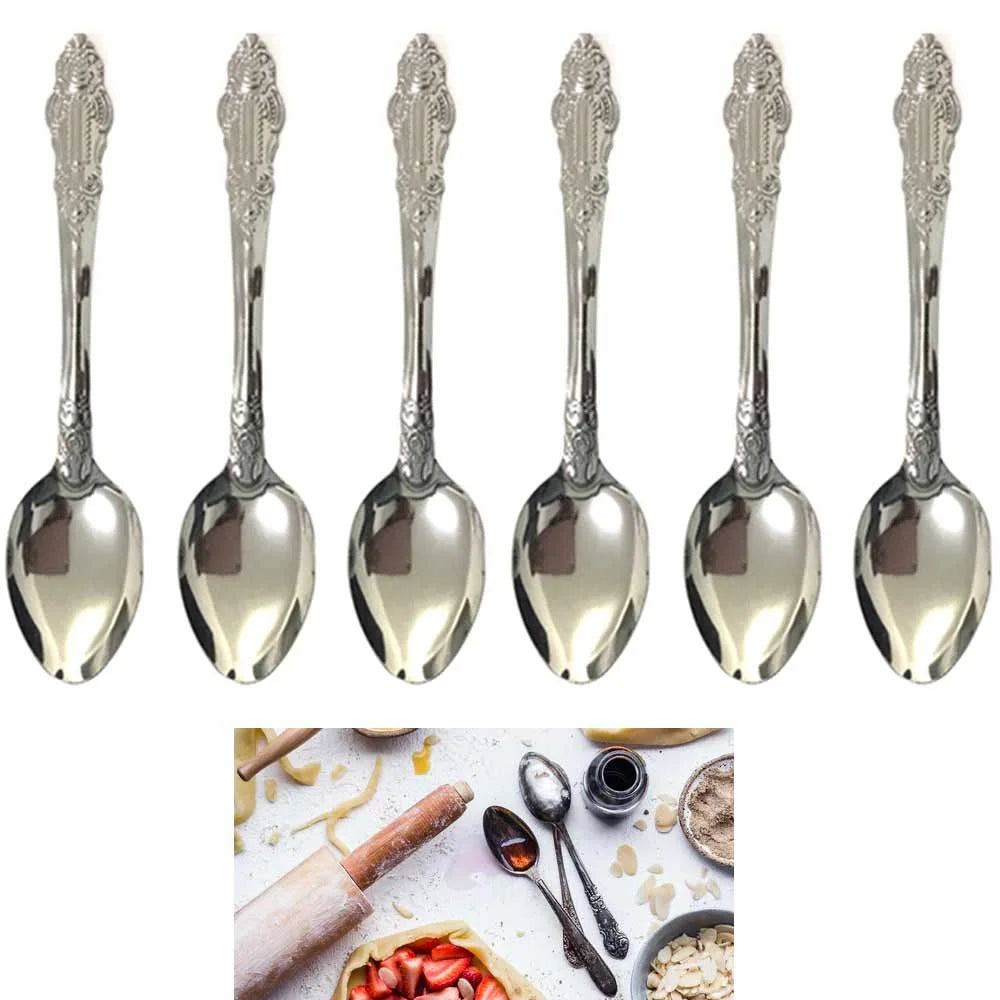 12 Pc Dinner Spoons Stainless Steel Silverware Cutlery Soup Utensil Flatware Set