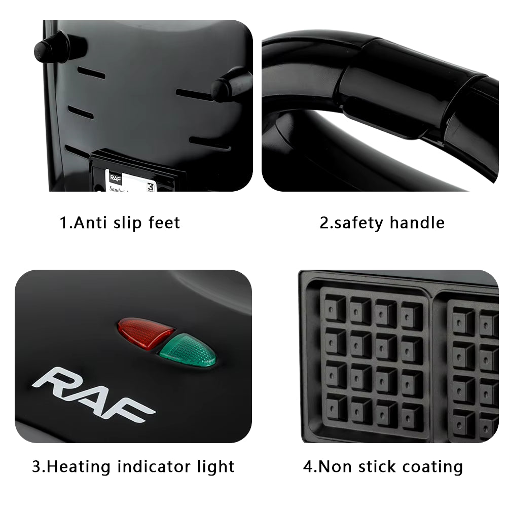 Professional Electric Waffle Maker Cooking Kitchen Appliances Multifunction Breakfast Waffles Machine Non-Stick Iron Pan
