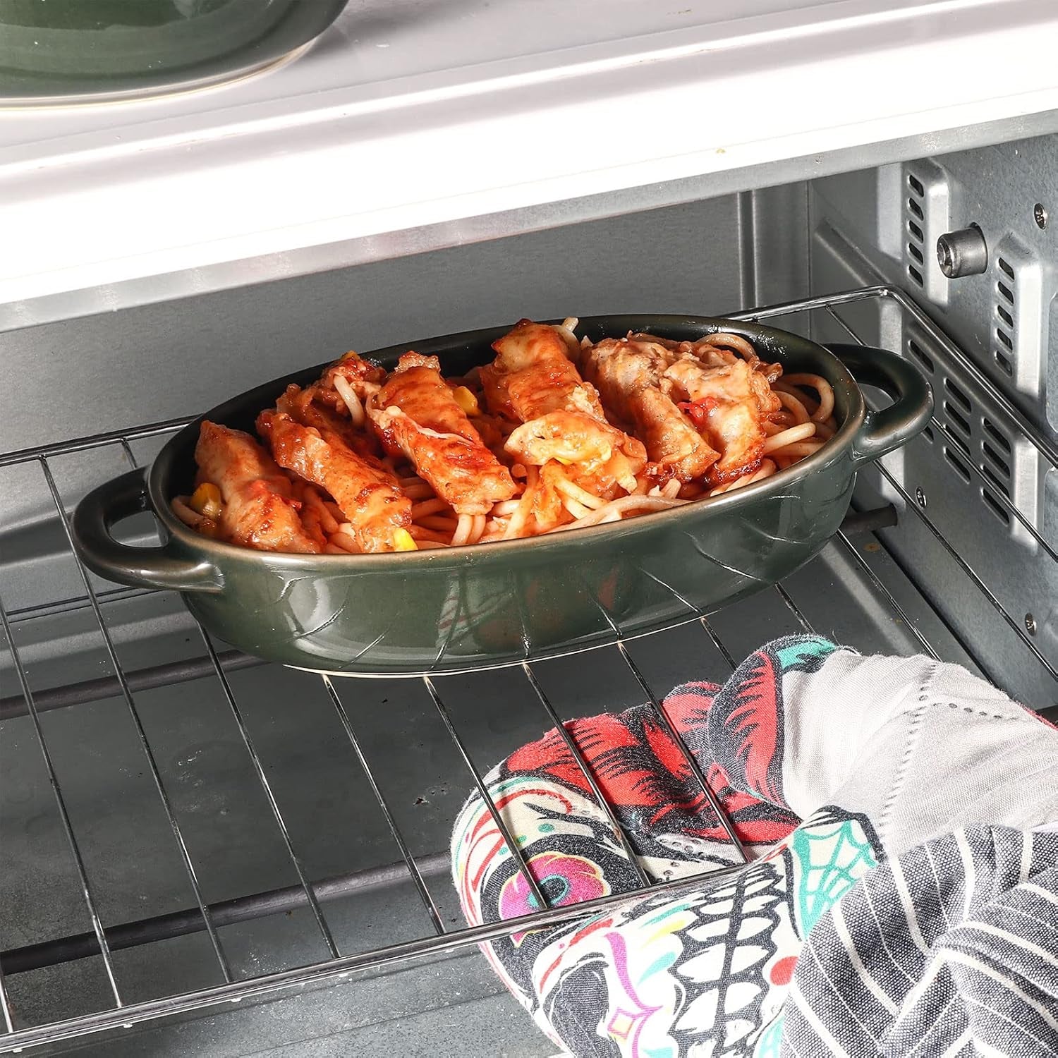 Artena 18Oz Solid Baking Dishes for Oven Set of 4, Artichoke Oval Casserole Baking Dish Set, Ultra-Fine Ceramic Bakeware, Small Lasagna Pan,Au Gratin Pans,Serving Dishes in 7.65X4.85X1.75 Inch