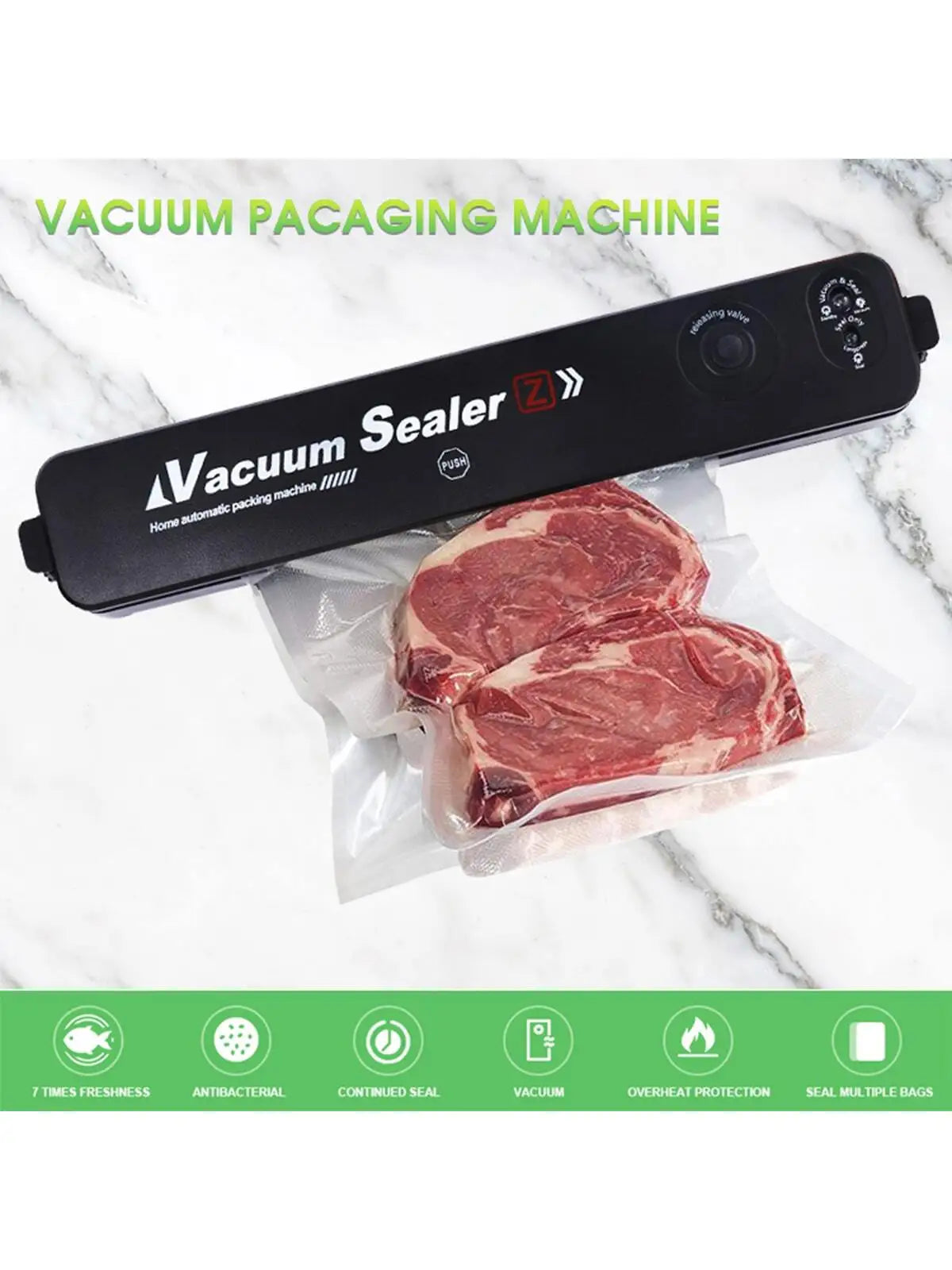 1 Vacuum Sealing Machine, Food Preservation Machine, Small Vacuum Machine, Fully Automatic Plastic Sealing Machine