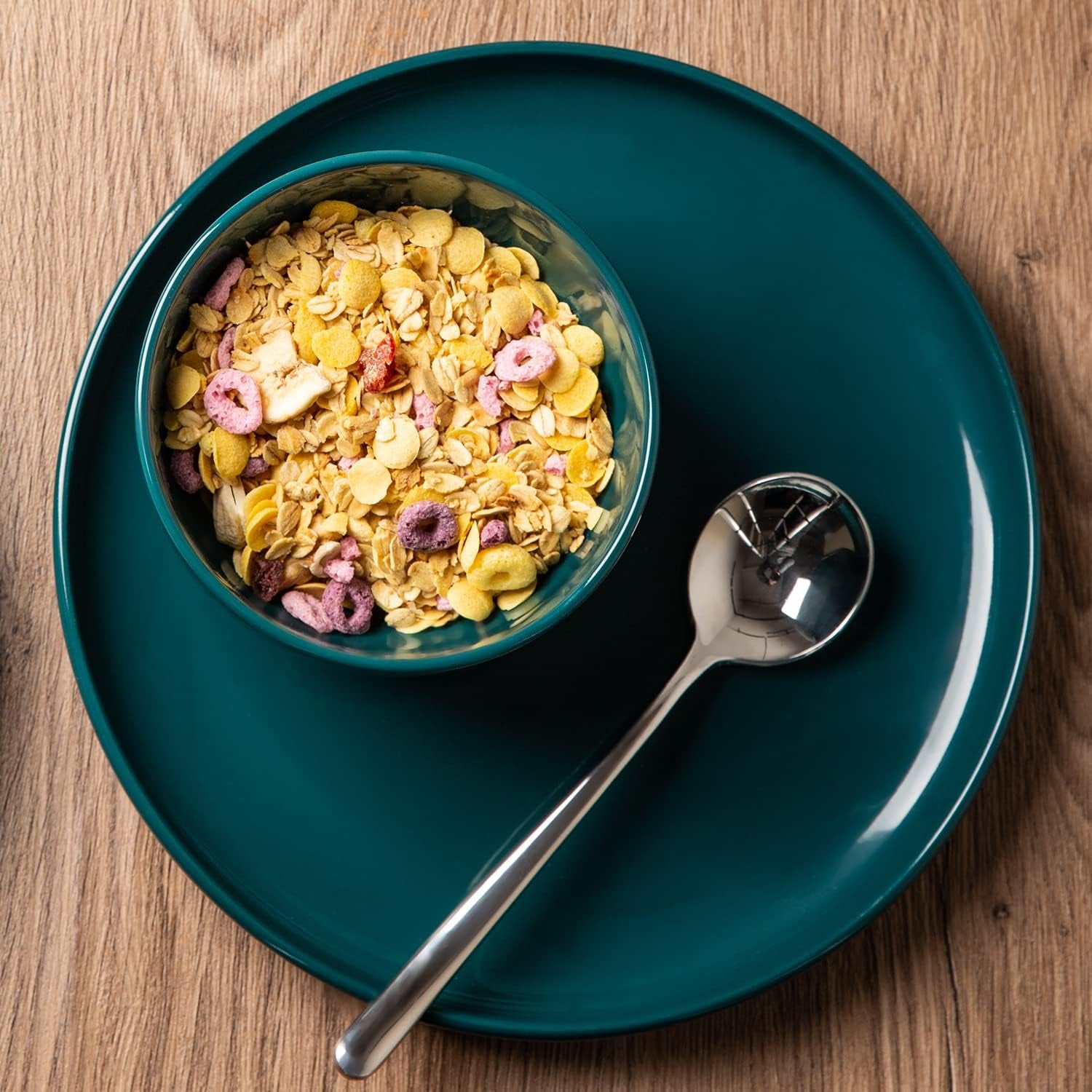 Amorarc Stoneware Cereal Bowls Set for Kitchen, 22Oz Ceramic Deep Soup Bowls Set of 6, Black Bowls Set for Breakfast, Lunch, Dinner. Microwave&Dishwasher Safe, Green