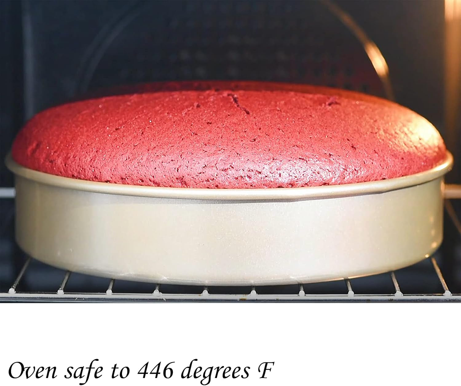 Kitcom Nonstick Bakeware Sets Textured 6-Piece with Cookie Sheet Set, Roasting Pan, round Cake Pan, Loaf Pan, Heavy Duty Carbon Steel Premium Baking Pans, Champagne Gold