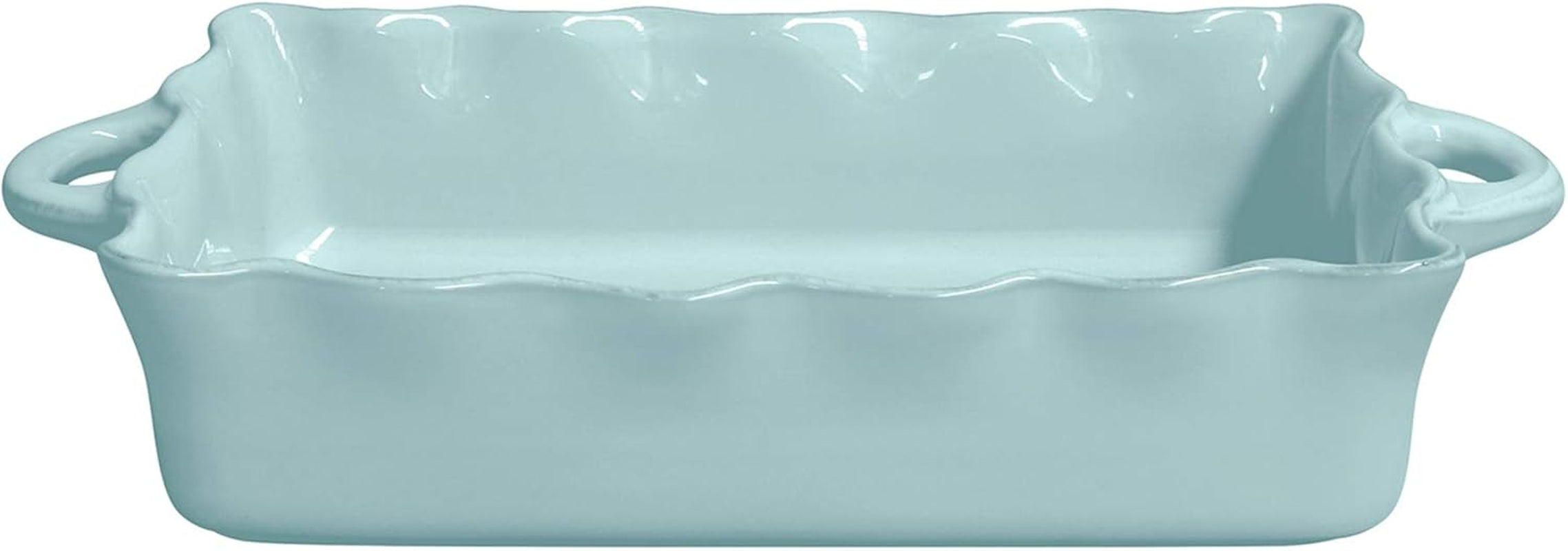 Casafina Ceramic 17.25" X 10.25" Rectangular Ruffled Baker - Cook & Host Collection, White | Oven & Dishwasher Safe Bakeware | Food Safe Glazing | Restaurant Quality Dinnerware