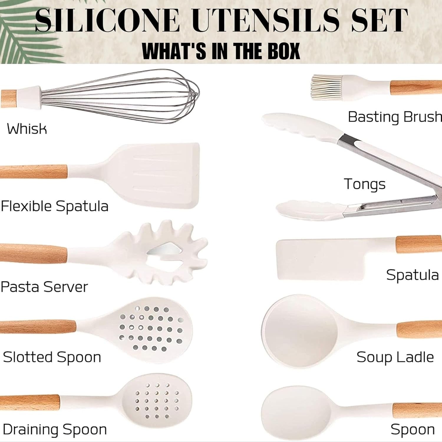 Silicone Cooking Utensils Set White – 11 Pcs Silicone Spatula Sets for Cooking | Heat-Resistant, Bpa-Free Kitchen Utensils Set for Cooking & Baking | Non Toxic Cooking Utensils Set with Utensil Holder