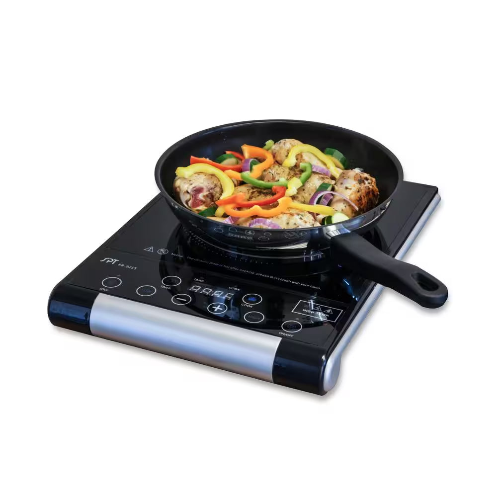Single Burner 15 In. Black Radiant Hot Plate with Temperature Control