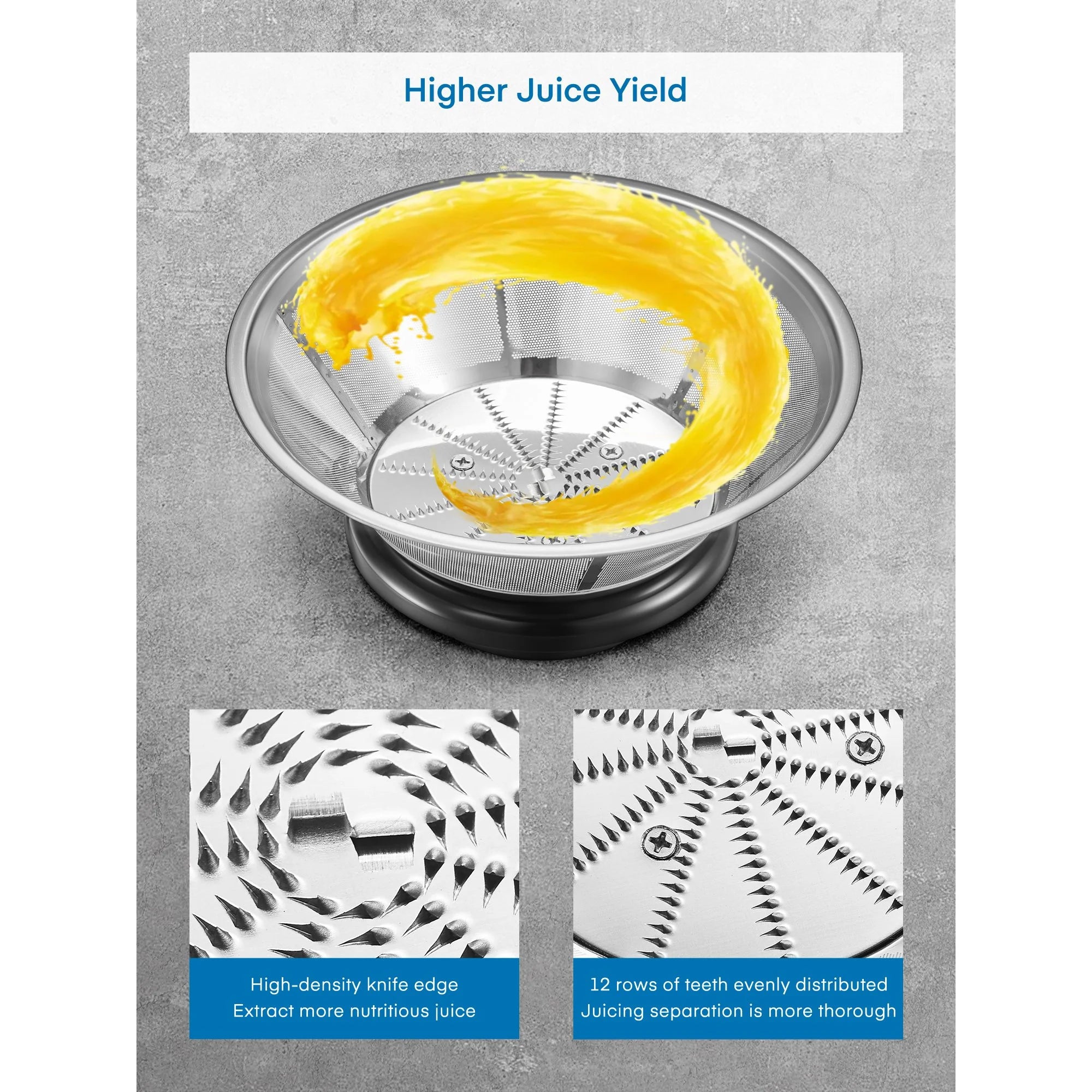 Juicer Machines , Max 1200W Centrifugal Juicer Extractor with 3-Inch Wide Feed Chute & Anti-Drip for Fruit and Vegetable, Stainless Steel, 800W