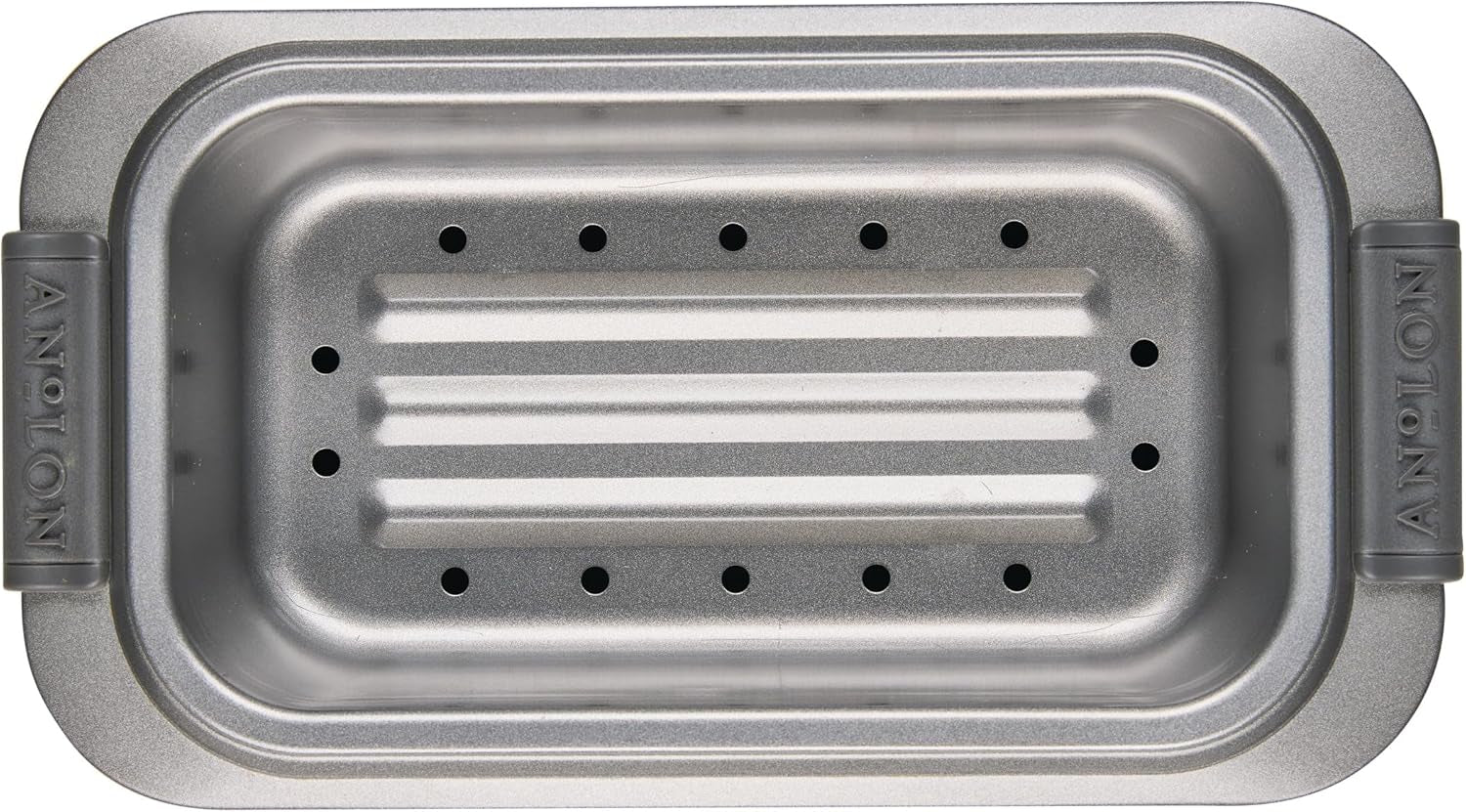 Anolon Advanced Nonstick Bakeware 2-Piece Loaf Pan Set, Gray with Silicone Grips - 54715