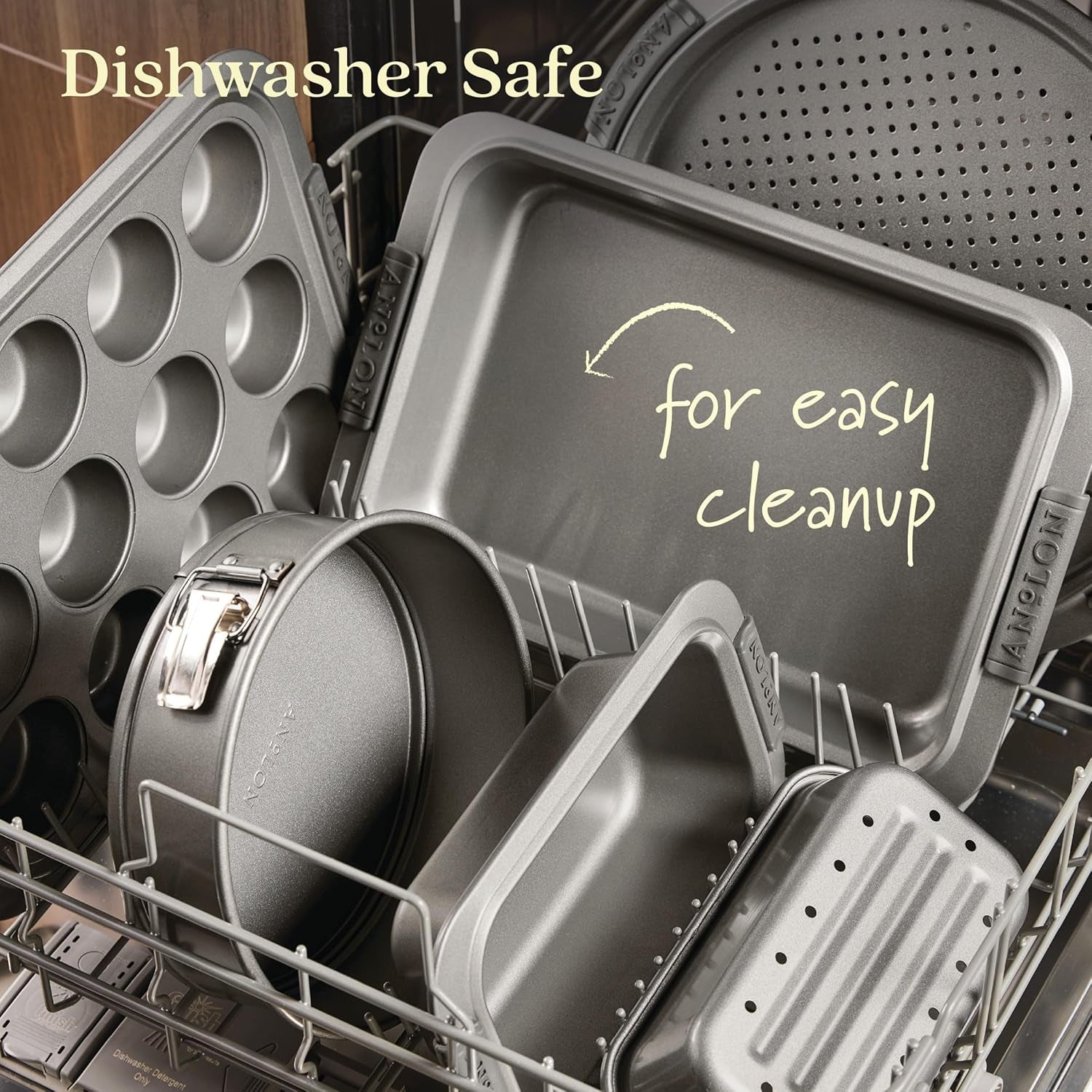 Anolon Advanced Nonstick Bakeware 2-Piece Loaf Pan Set, Gray with Silicone Grips - 54715