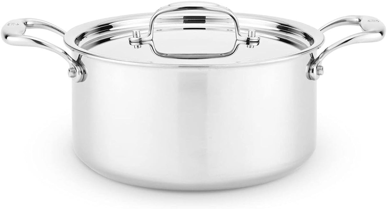 Heritage Steel 2 Quart Saucepan - Titanium Strengthened 316Ti Stainless Steel with 5-Ply Construction - Induction-Ready and Fully Clad, Made in USA