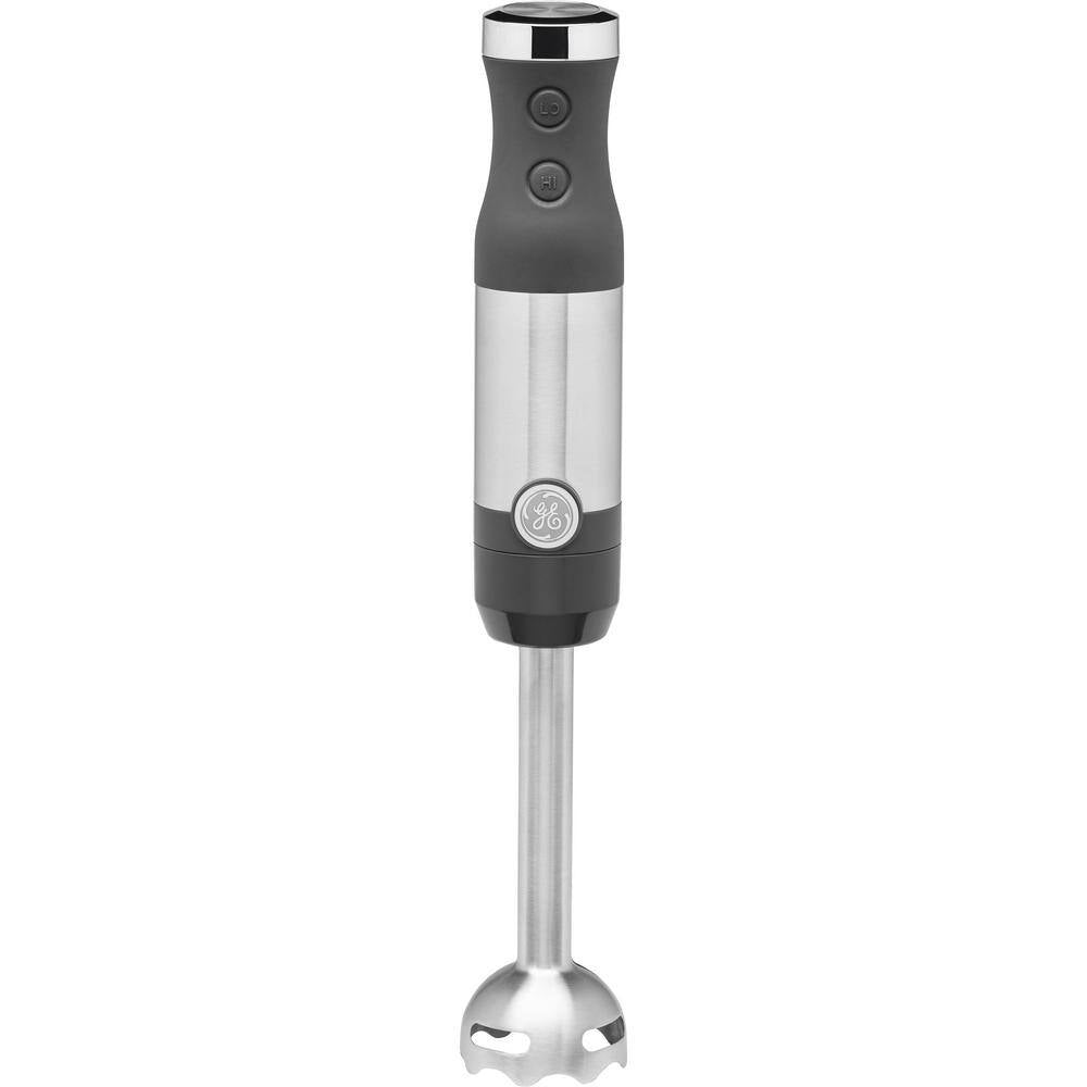 2-Speed Stainless Steel Immersion Hand Blender with Whisk, Blending, and Chopping Jar Attachments