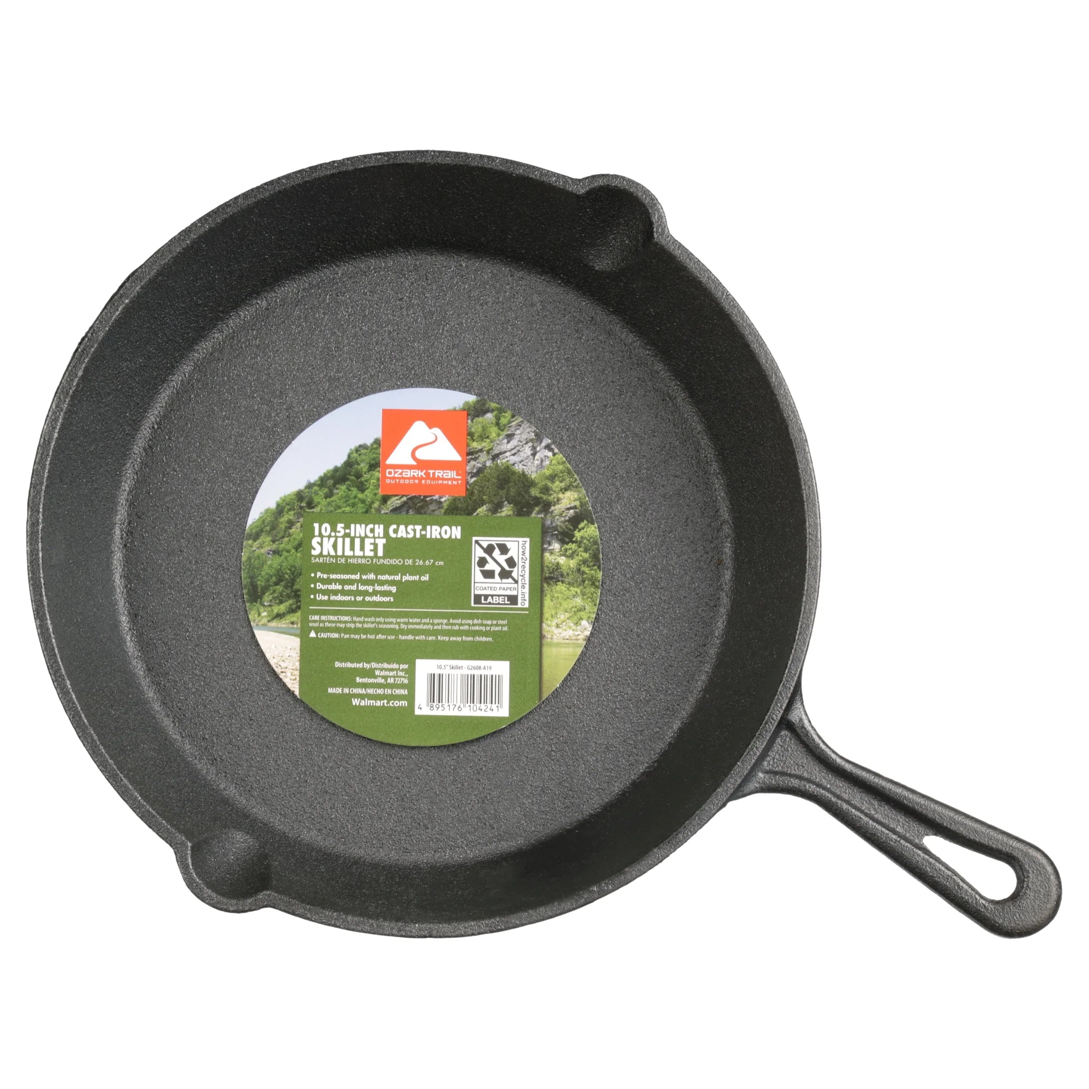 10.5 Inch Pre-Seasoned Cast Iron Skillet with Handle