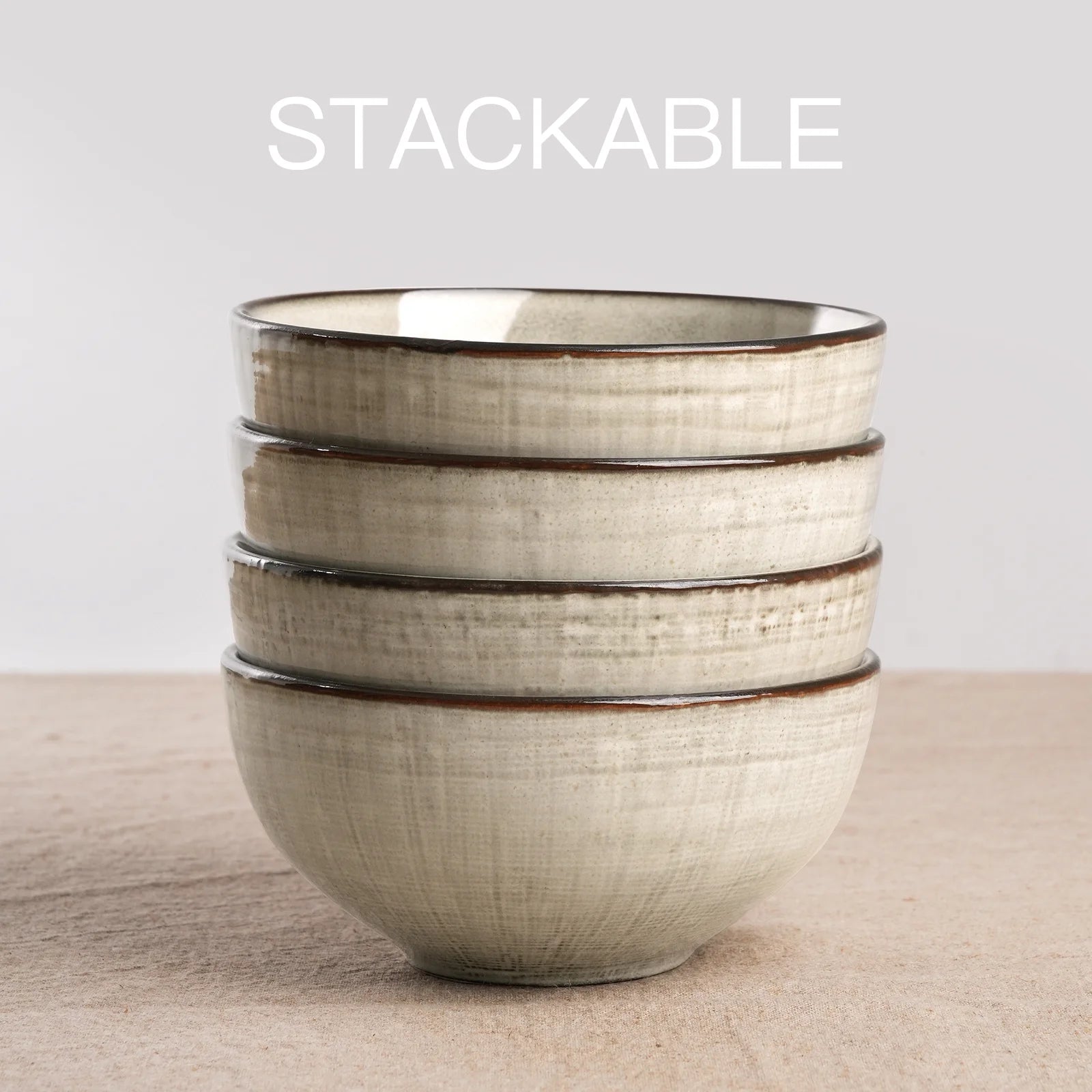 Famiware Moonlight Plates and Bowls Sets, 12 Piece Stoneware Dinnerware Set with Linen Finish,Classic Yellow