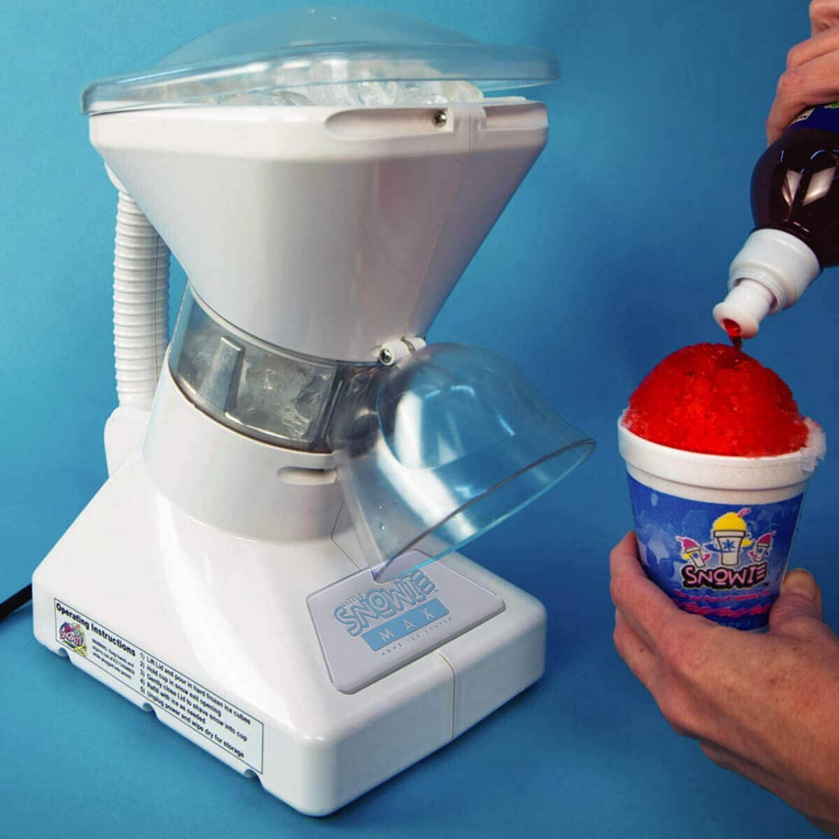 SNOWIE - Little Snowie Max Snow Cone Machine - Premium Shaved Ice Maker, with Powder Sticks Syrup Mix, Entrepreneur Kit