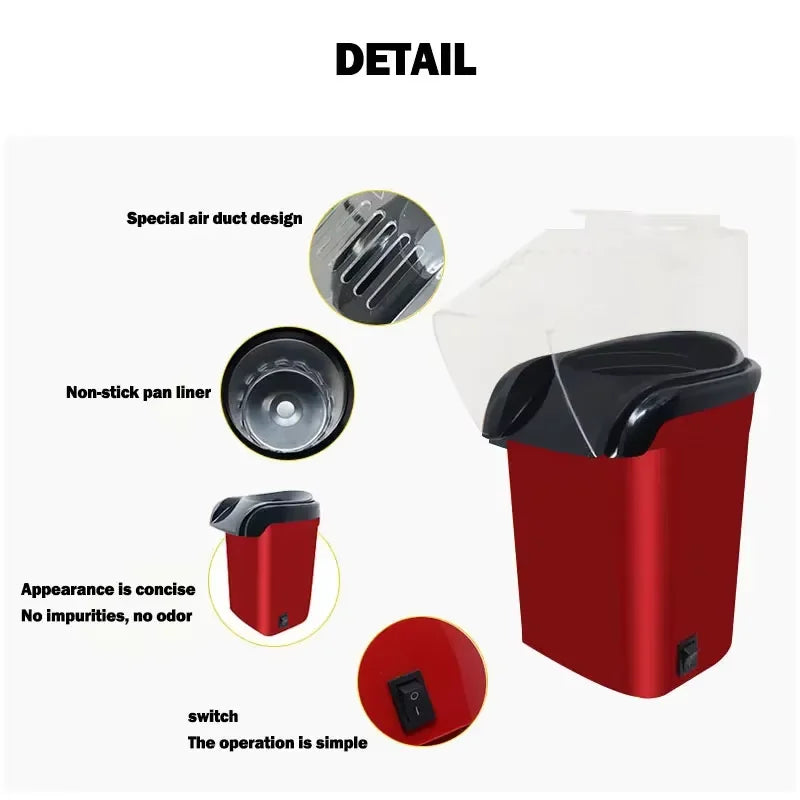 Electric Household Appliance Machine Home Kitchen Fully Automatic Popcorn Machine 220V Popcorn Machine Mini Popcorn Machine
