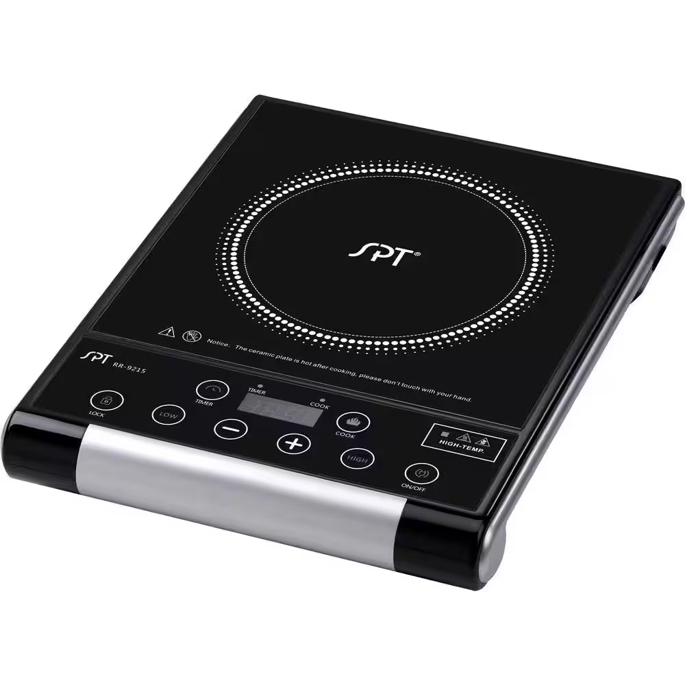 Single Burner 15 In. Black Radiant Hot Plate with Temperature Control