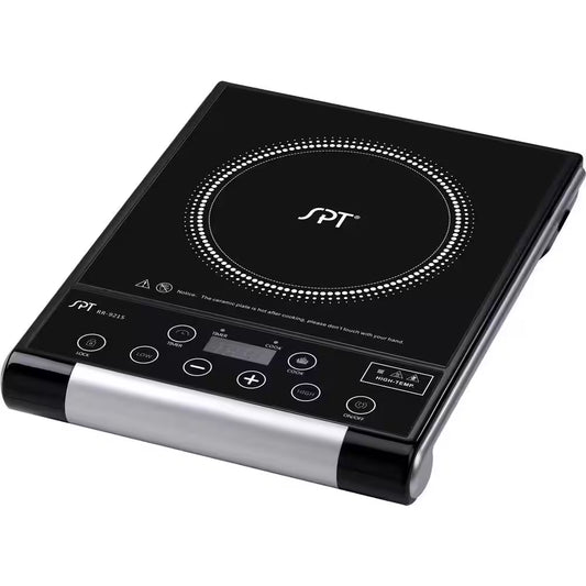 Single Burner 15 In. Black Radiant Hot Plate with Temperature Control